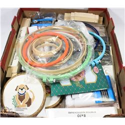 FLAT OF ASST NEEDLEPOINT & CROSSTITCH KITS, AND