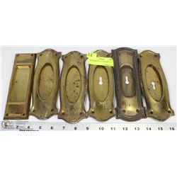 OLD BRASS DOOR LOCK COVERS