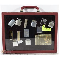 DISPLAY OF VINTAGE LIGHTERS