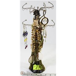 JEWELRY MANNEQUIN FULL OF COSTUME JEWELRY