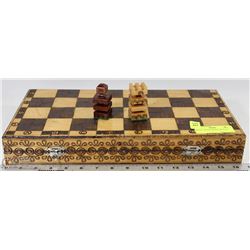 HAND CARVED WOOD CHESS SET