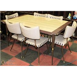 RETRO KITCHEN TABLE AND 6 CHAIRS