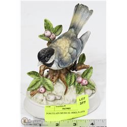 PORCELAIN MUSICAL BIRD, PLAYS
