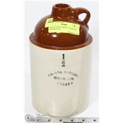 MEDALTA POTTERIES 1/2 GALLON WHISKEY JUG