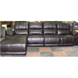 NEW 125" X 67" BROWN LEATHERETTE 4PCS SECTIONAL