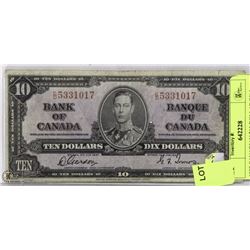 1937 CANADIAN $10 DOLLAR BILL