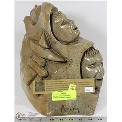 FIGURAL INUIT SOAP STONE SCULPTURE SIGNED AMIRAQ