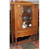 Image 1 : WALNUT CHINA CABINET W/ REMOVABLE SHELVES