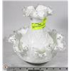Image 1 : MILKGLASS VASE WITH MATCHING BOWL