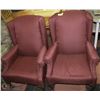 Image 1 : 2 BURGUNDY OCCASSONAL ARM CHAIRS