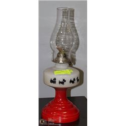 SCOTTIE DOG LANTERN WITH THE GLASS SHADE