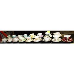 17 SETS OF CHINA CUPS AND SAUCERS
