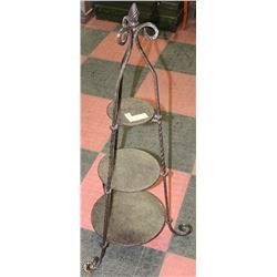 WROUGHT IRON 3 TIER PLANT STAND 40"TALL X 14"W