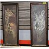 Image 1 : PAIR OF 2 GIRAFFE FRAMED PICTURES 15"X38" EACH
