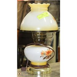 LARGE ANTIQUE MILK GLASS TABLE LAMP