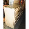 Image 1 : 6 DRAWER FAUX MARBLE TOP DRESSER 57"X16"X32"H