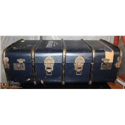 VINTAGE ESTATE BLUE TRAVEL TRUNK