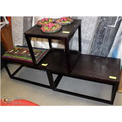 SET OF 2 ESPRESSO COFFEE TABLES -