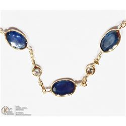 14K YELLOW GOLD SAPPHIRE & DIAMOND BRACELET