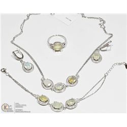 4PC STERLING SILVER NATURAL OPAL CUSTOM MADE SET