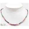Image 1 : STERLING SILVER GEMSTONE BEAD NECKLACE