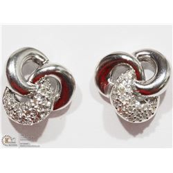 STERLING SILVER DIAMOND EARRINGS