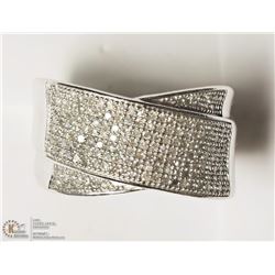 STERLING SILVER DIAMOND MEN'S RING SIZE 7.5