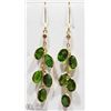 Image 1 : 14K Y. GOLD CHROME DIOPSIDE & DIAMOND EARRINGS