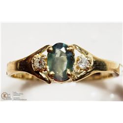 10K YELLOW GOLD ALEXANDRITE & DIAMOND RING