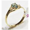 Image 2 : 10K YELLOW GOLD ALEXANDRITE & DIAMOND RING
