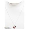 Image 1 : 10K WHITE GOLD 8 DIAMOND "N" PENDANT W/ CHAIN