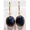 Image 1 : 14K YELLOW GOLD SAPPHIRE HOOP EARRINGS
