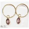 Image 1 : 14K YELLOW GOLD COLOR CHANGING GARNET EARRINGS