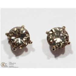 14K W. GOLD NATURAL COLOR DIAMOND STUD EARRINGS