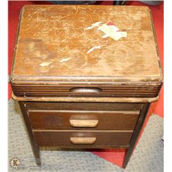ANTIQUE SOLID WOOD FLOORSTANDING SEWING CABINET
