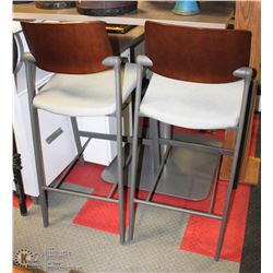 2 BAR HEIGHT STOOLS WITH BACKS