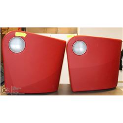 2 RED FASHION MODERN SHOWHOME STOOLS