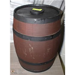 VINTAGE 20" WOOD BARREL DECOR