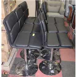 SET OF 6 DELUXE HYDRAULIC BASE BAR STOOLS