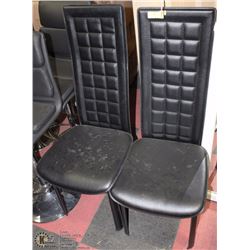 2 BLACK FAUX LEATHER CHAIRS