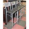 Image 1 : LOT OF 4 BLACK AND SILVER BAR STOOLS