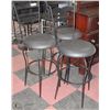 Image 1 : LOT OF 3 BLACK DECORATIVE  BAR STOOLS