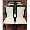 Image 1 : LOT OF 6 WHITE FAUX LEATHER AND WOOD SIDE  CHAIRS