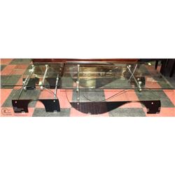 GLASS COFFEE  TABLE AND SIDE TABLE. AS IS