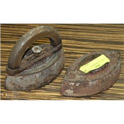 LOT OF 2 ANTIQUE IRONS