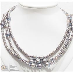 NATURAL COLOR PEARLS W/ HIGH LUSTER LONG NECKLACE