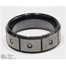 TUNGSTEN CARBIDE MEN'S RING WITH 3 DIAMONDS