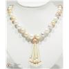Image 1 : ST.SILVER PEARL NECKLACE W/ GOLD PLATED PENDANT