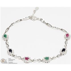 STERLING SILVER GEMSTONE BRACELET