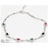 Image 1 : STERLING SILVER GEMSTONE BRACELET